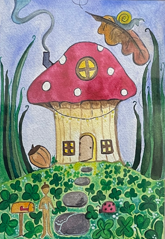 Cozy Home - Original Framed Watercolor