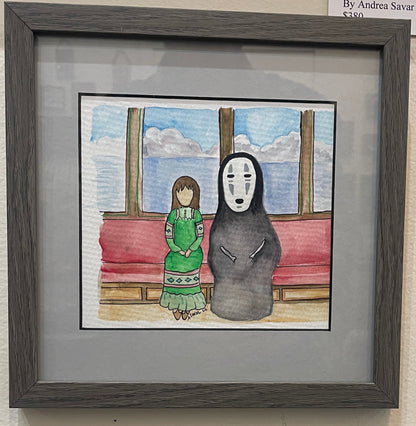 No Face and Cornhusk Doll - Original Framed Watercolor