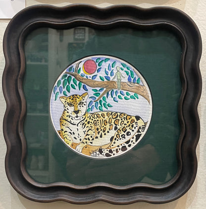 Blood Moon Jaguar - Original Framed Watercolor