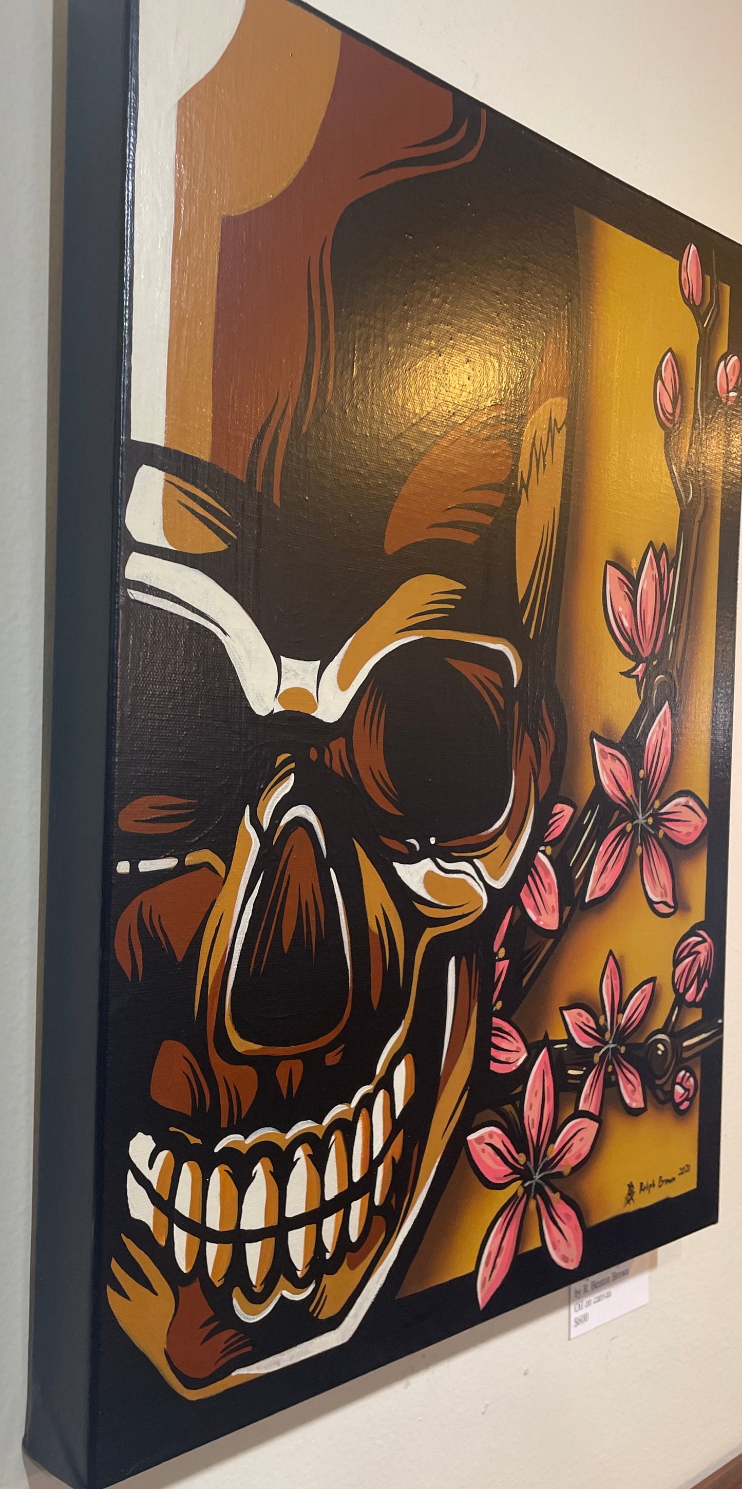 Graphic Cherry Blossom - Original Oil on Canvas Painting