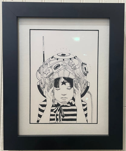 Remote View - Pen and Ink Original Painting by Ellie Hoffman