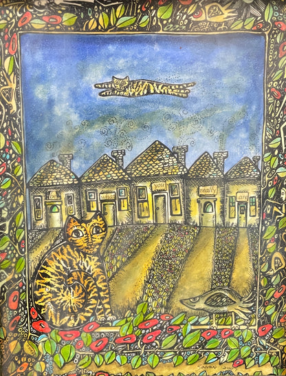 Be what You Really Are - Original Framed Acrylic & Pen and Ink on Board Painting