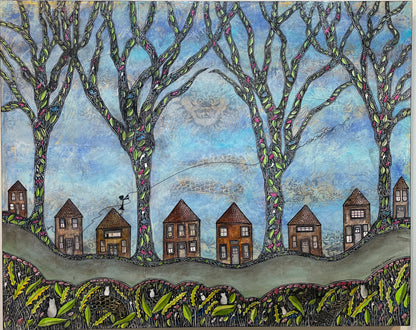 Follow Your Dreams - Original Acrylic & Pen and Ink on Board Painting