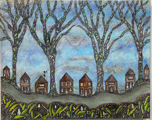 Follow Your Dreams - Original Acrylic & Pen and Ink on Board Painting