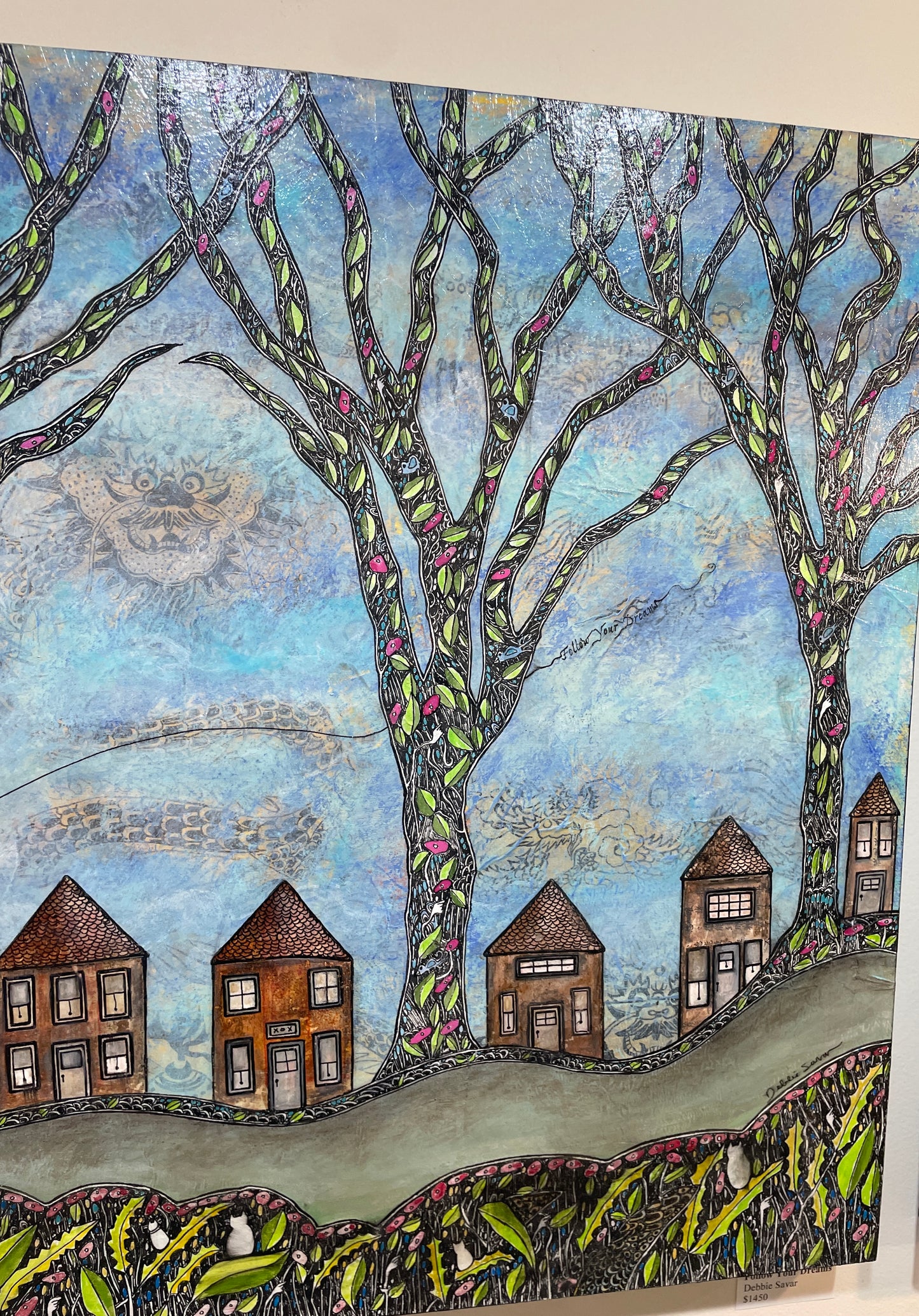 Follow Your Dreams - Original Acrylic & Pen and Ink on Board Painting