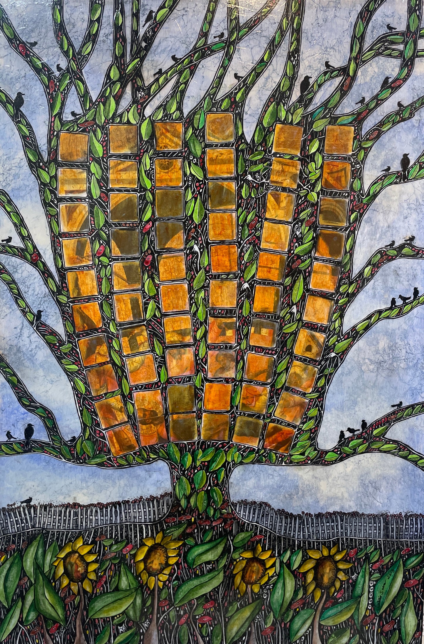 The Martyrdom of St Mark - Original Acrylic & Pen and Ink on Board Painting