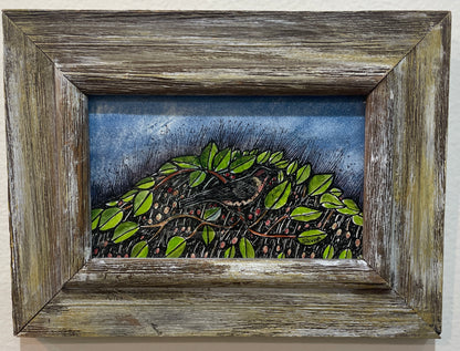 Brambles - Original Framed Acrylic & Pen and Ink on Board Painting