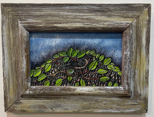 Brambles - Original Framed Acrylic & Pen and Ink on Board Painting