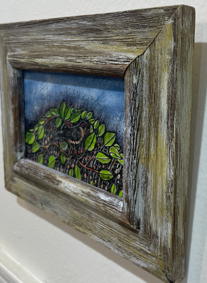 Brambles - Original Framed Acrylic & Pen and Ink on Board Painting