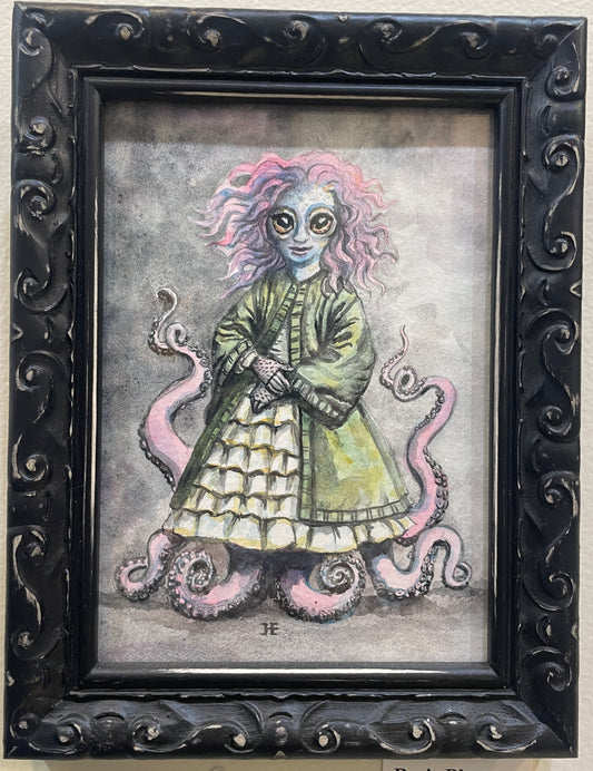 Rosie Blue - Original Framed Watercolor Painting by Oliver Hyde