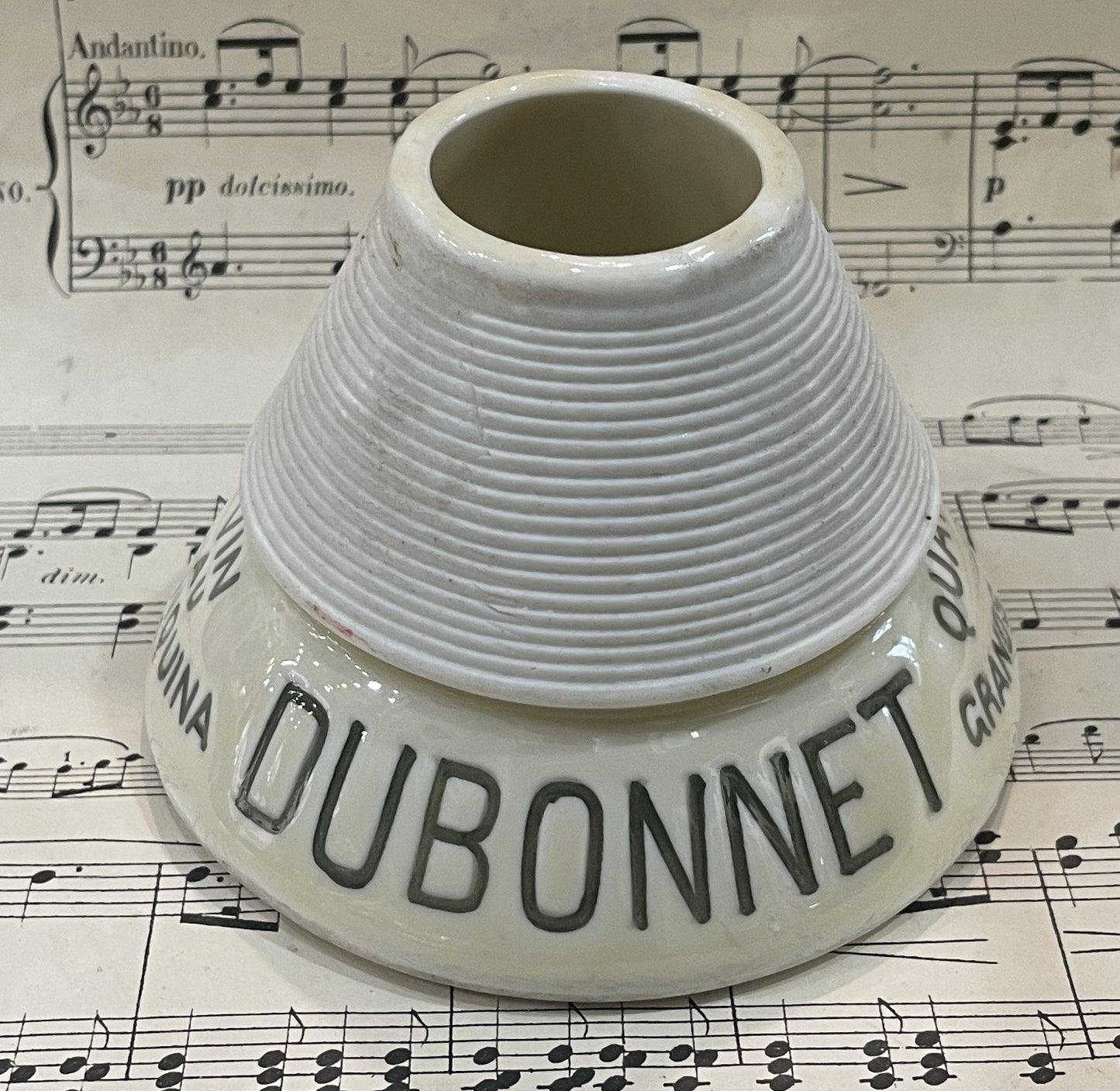 Antique French Advertising Match Striker Holder Dubonnet Ceramic Porcelain c1920