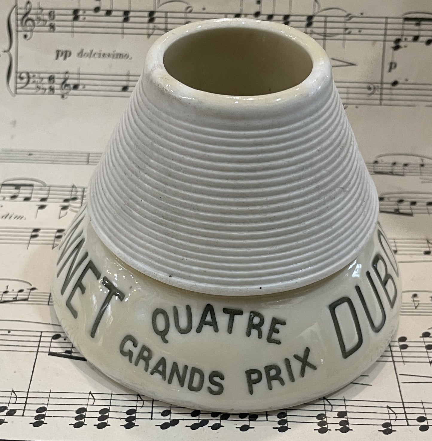 Antique French Advertising Match Striker Holder Dubonnet Ceramic Porcelain c1920