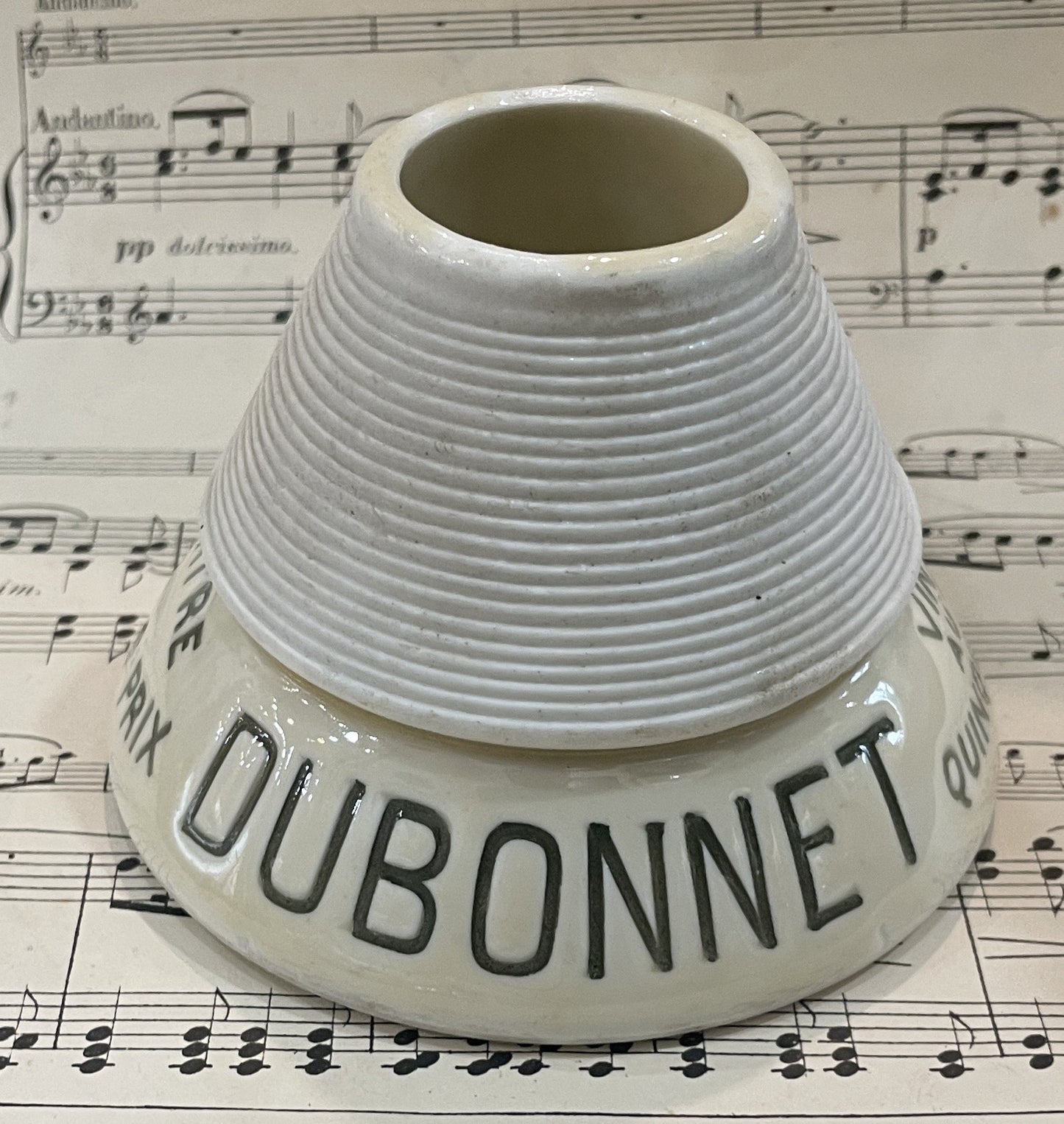 Antique French Advertising Match Striker Holder Dubonnet Ceramic Porcelain c1920