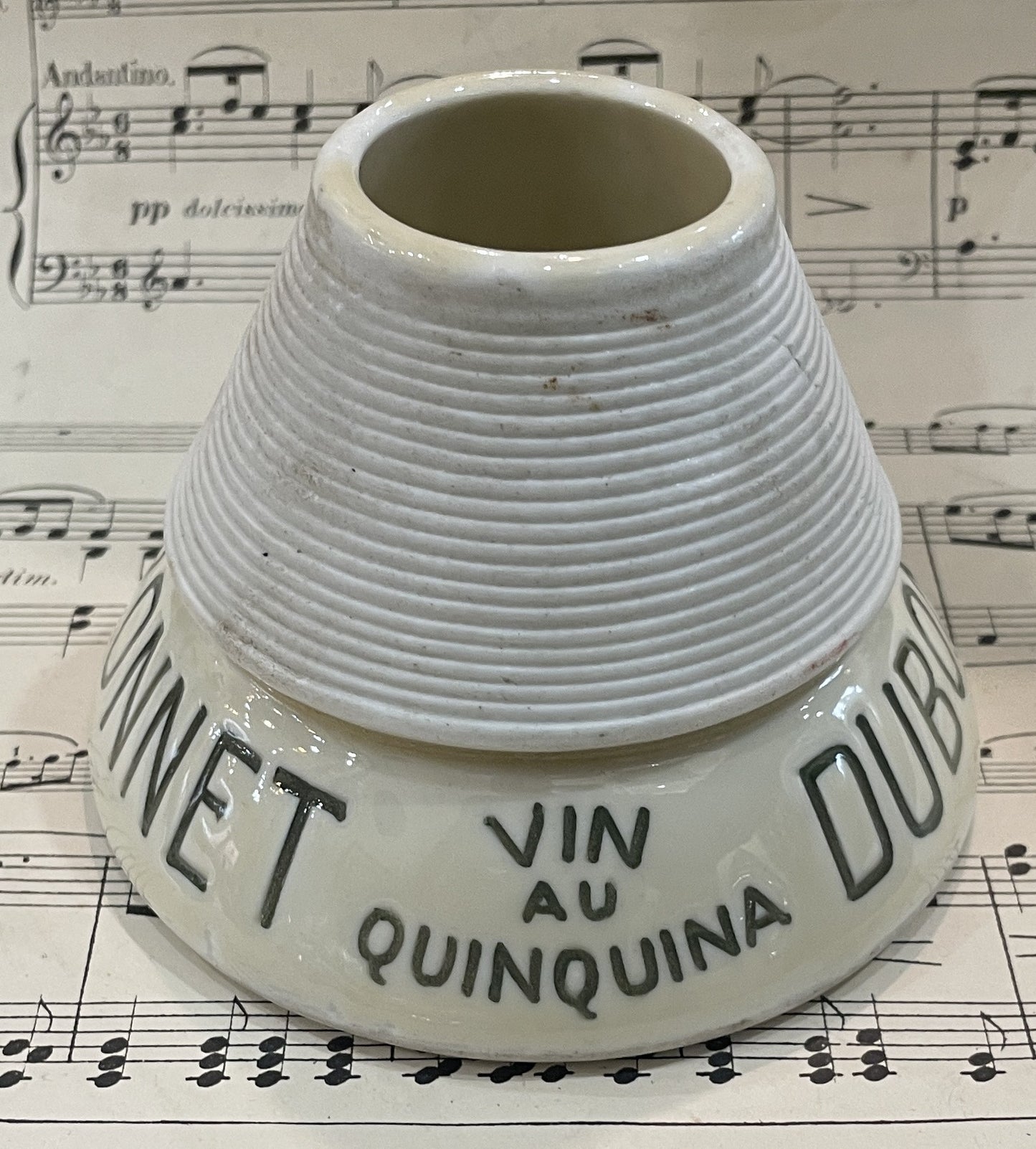 Antique French Advertising Match Striker Holder Dubonnet Ceramic Porcelain c1920