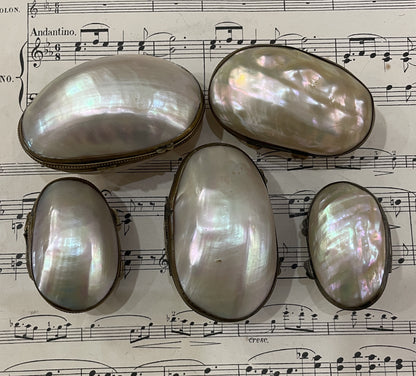 Rare Antique French Mother of Pearl Rosary Case Holder Box c1880