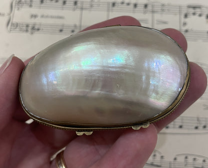 Rare Antique French Mother of Pearl Rosary Case Holder Box c1880