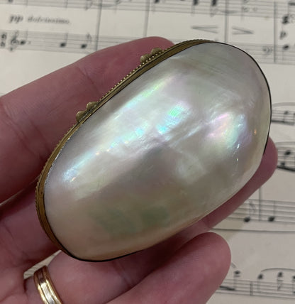 Rare Antique French Mother of Pearl Rosary Case Holder Box c1880