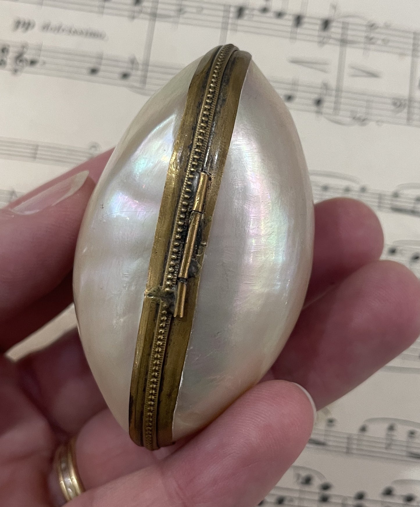 Rare Antique French Mother of Pearl Rosary Case Holder Box c1880