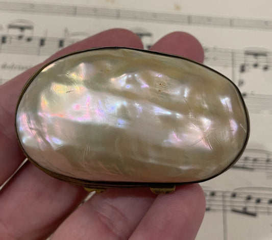 Rare Antique French Mother of Pearl Rosary Case Holder Box c1880