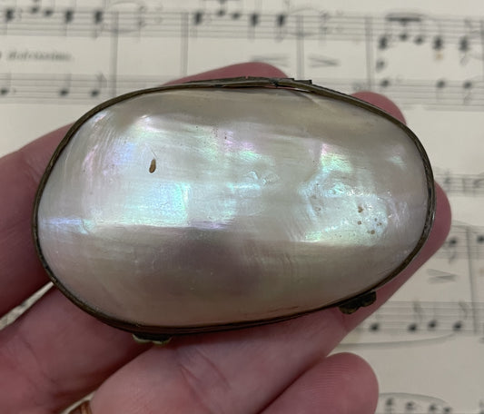 Rare Antique French Mother of Pearl Rosary Case Holder Box c1880