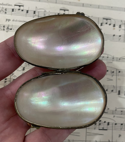 Rare Antique French Mother of Pearl Rosary Case Holder Box c1880