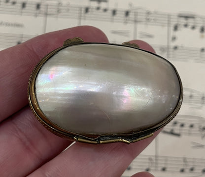 Rare Small Antique French Mother of Pearl Rosary Case Holder Box c1880