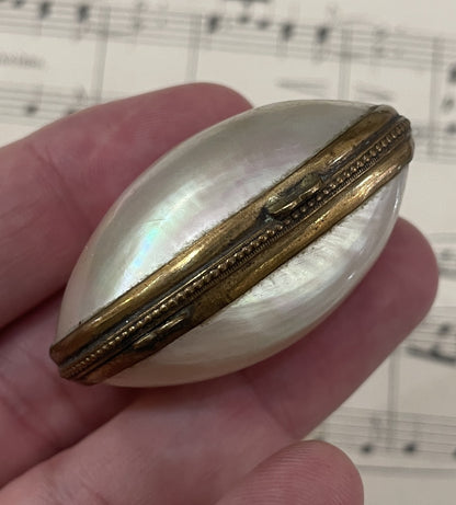 Rare Small Antique French Mother of Pearl Rosary Case Holder Box c1880