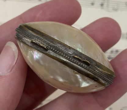 Rare Small Antique French Mother of Pearl Rosary Case Holder Box c1880