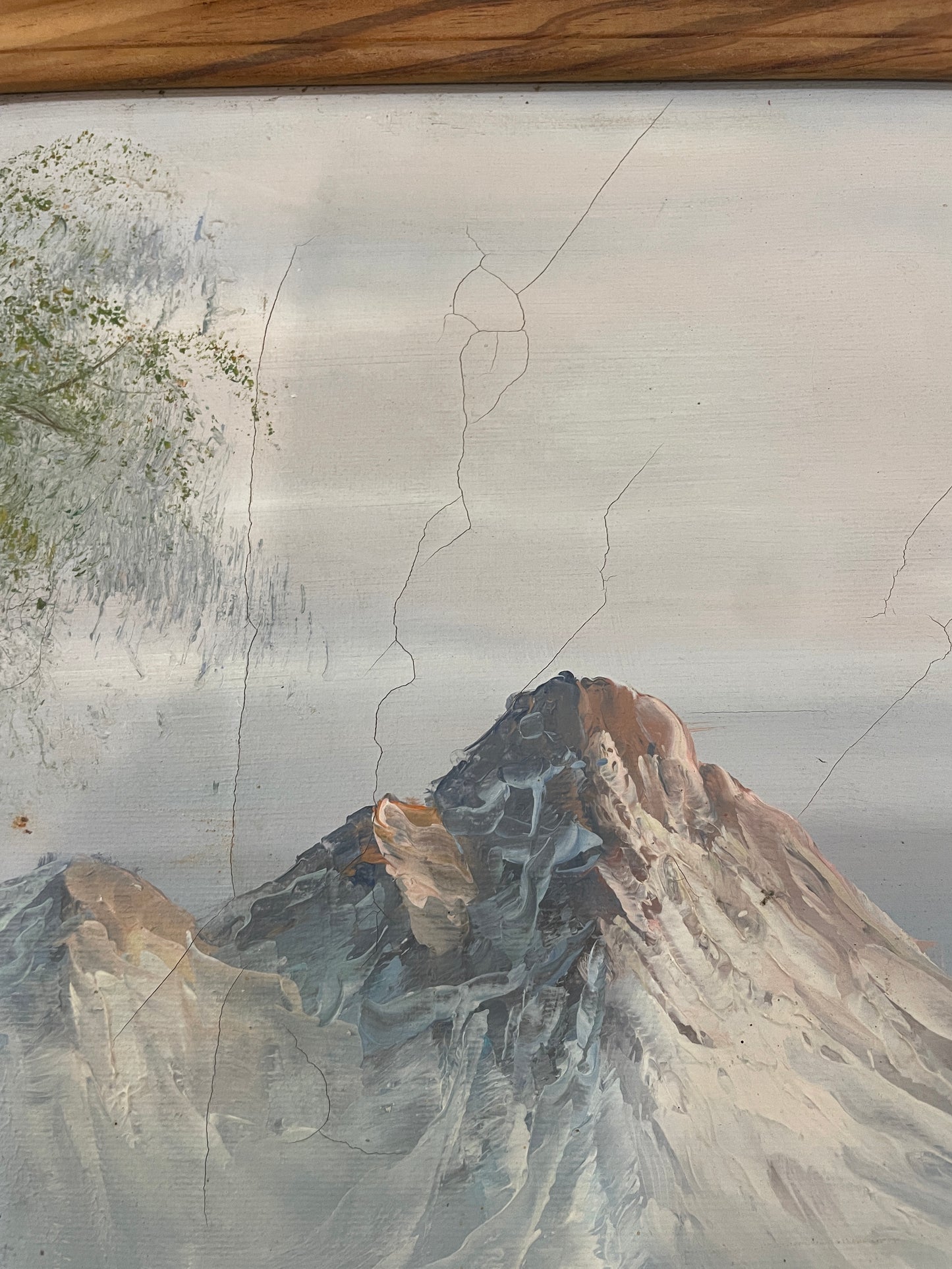 Antique French Oil on Canvas Landscape Mountain River c1920