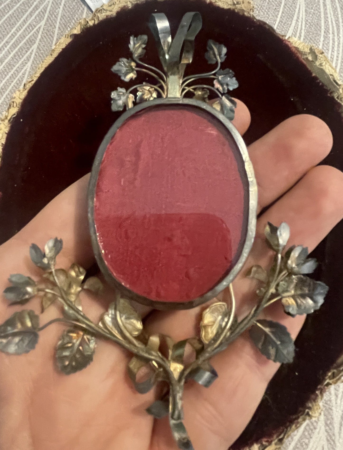 Rare Antique French Reliquary 14 Relics Wax Seal Mary Magdalene, Anna, Joseph, Liguori c1880