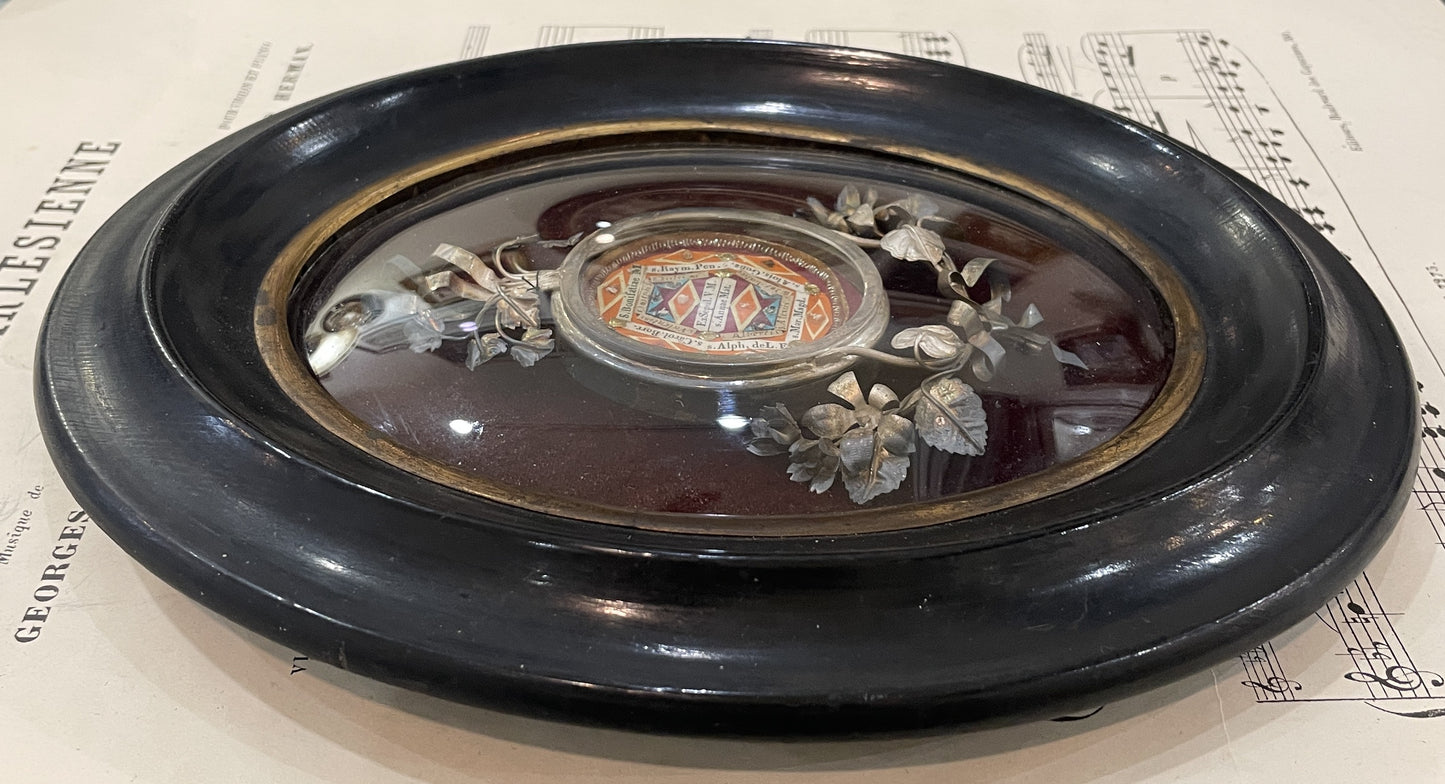 Rare Antique French Reliquary 14 Relics Wax Seal Mary Magdalene, Anna, Joseph, Liguori c1880