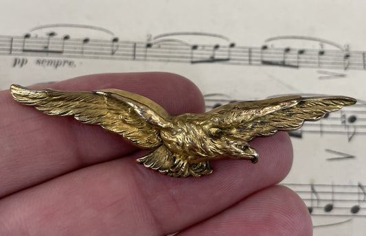 Rare Antique French Art Nouveau Gold-filled Brooch Eagle c1900