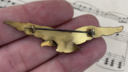 Rare Antique French Art Nouveau Gold-filled Brooch Eagle c1900