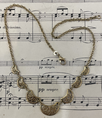 Rare Antique French Art Nouveau Gold-Filled Chain Necklace c1900