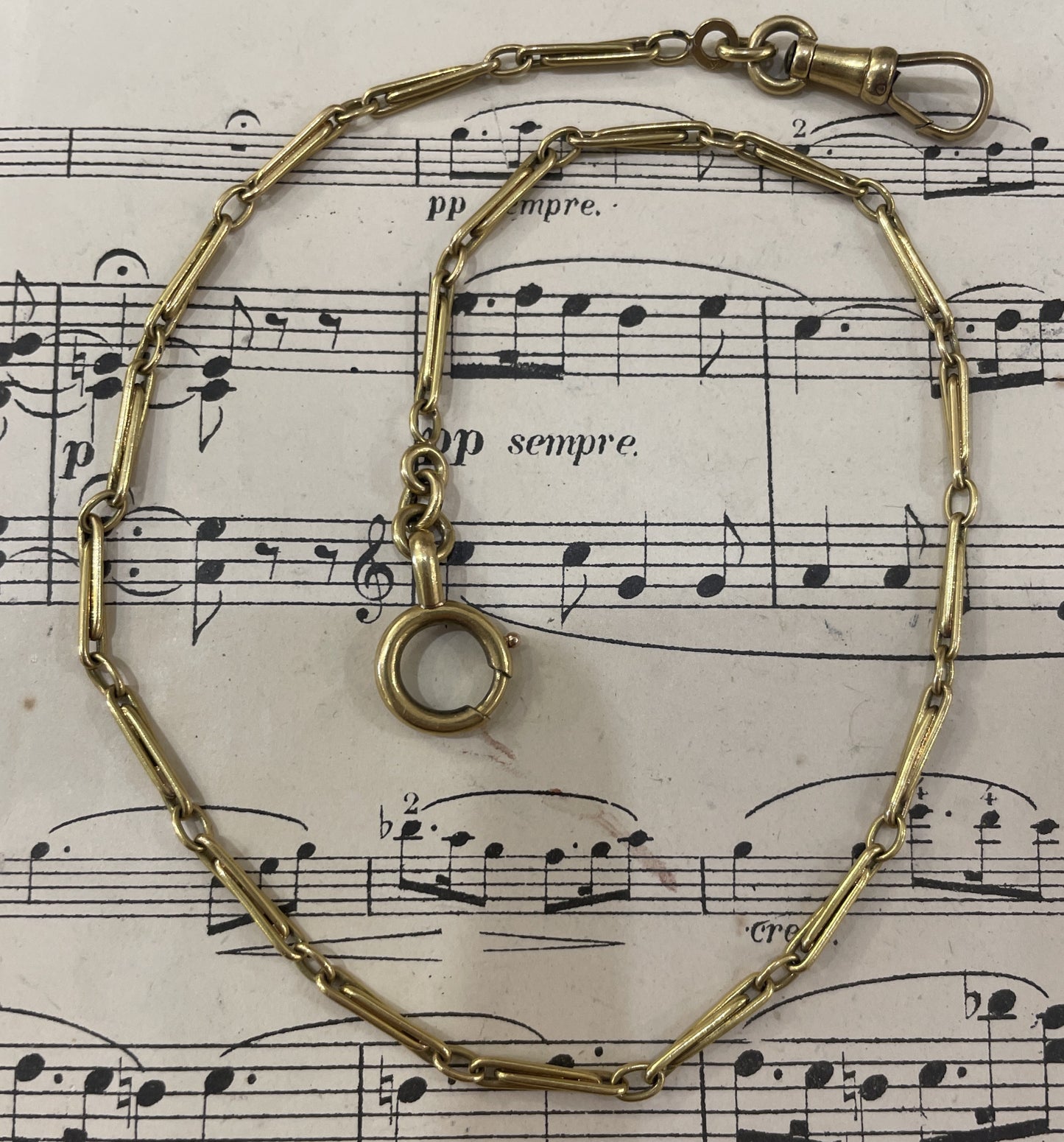 Antique French Art Nouveau Gold-Filled Pocket Watch Chain c1900