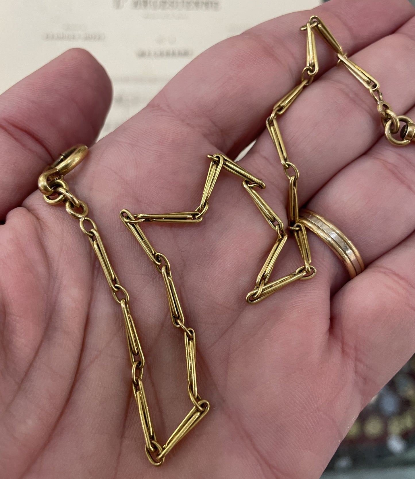 Antique French Art Nouveau Gold-Filled Pocket Watch Chain c1900