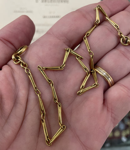 Antique French Art Nouveau Gold-Filled Pocket Watch Chain c1900