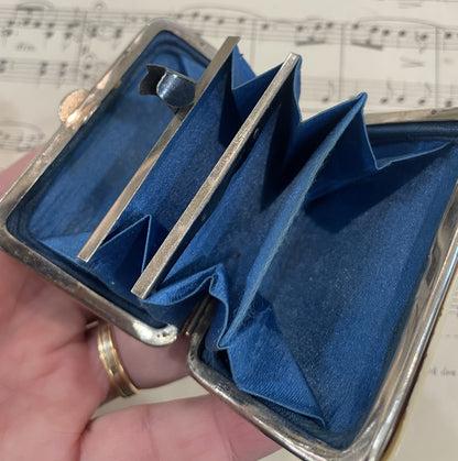 Rare Antique French Mother of Pearl Shell Wallet Coin Holder Boat c1920