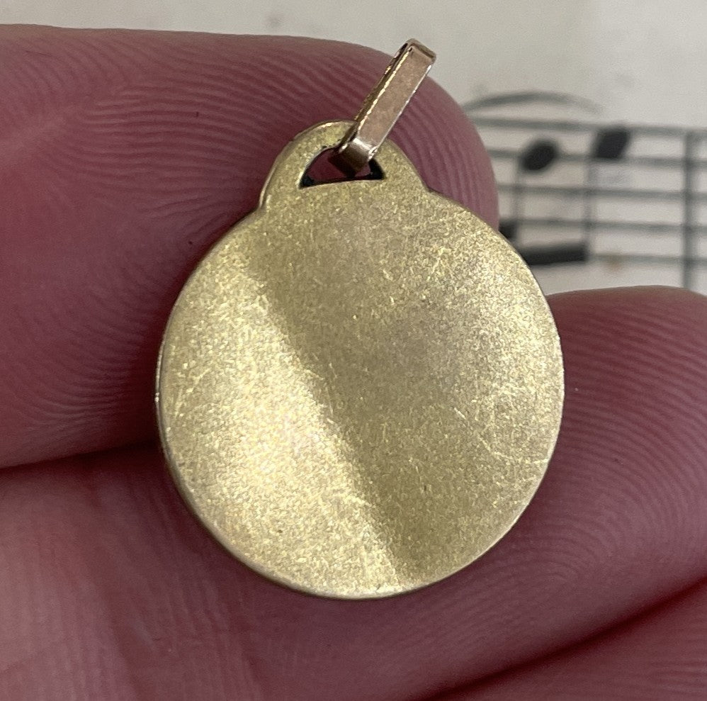 Antique French Gold-Filled First Communion Angel Religious Medal c1930