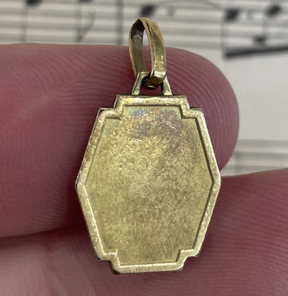 Antique French Art Deco Gold-Filled Jesus Medal c1930