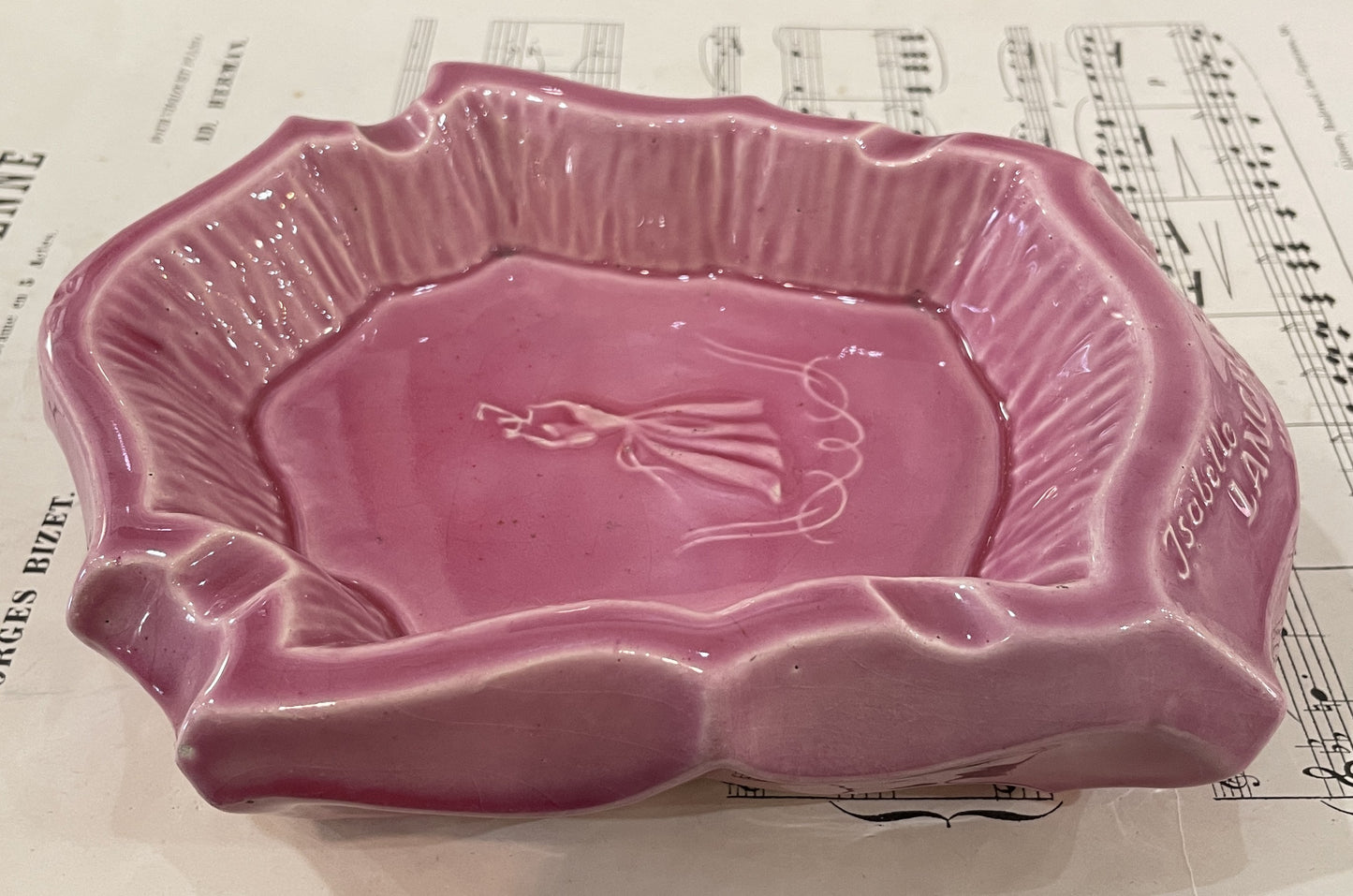 Rare Antique French Porcelain Ash Tray Isabelle Lancray Cree la Beaute c1940