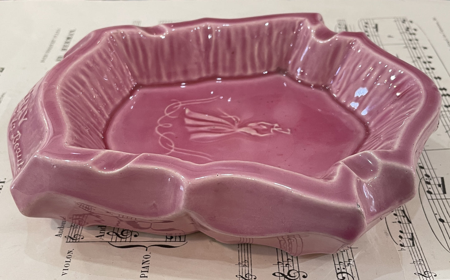 Rare Antique French Porcelain Ash Tray Isabelle Lancray Cree la Beaute c1940