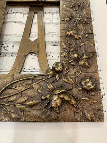 Rare Antique French Art Nouveau Bronze Frame Flower Butterfly Insects c1880