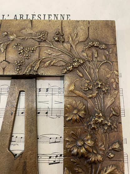 Rare Antique French Art Nouveau Bronze Frame Flower Butterfly Insects c1880