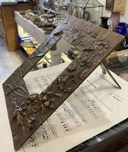 Rare Antique French Art Nouveau Bronze Frame Flower Butterfly Insects c1880