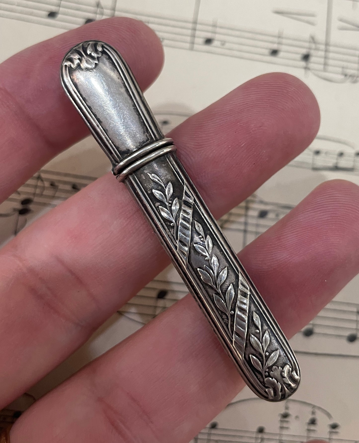Antique Sterling Silver Needle Case c1900