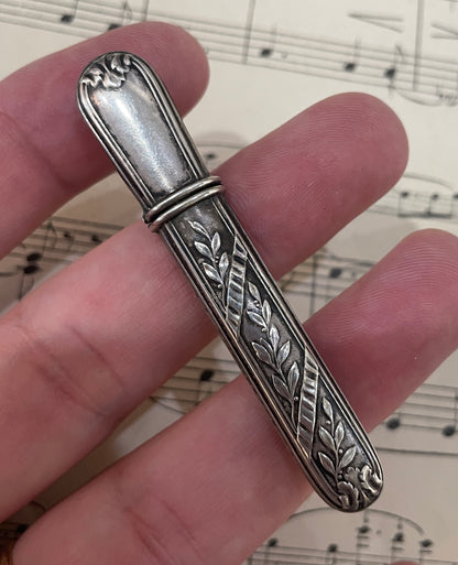 Antique Sterling Silver Needle Case c1900