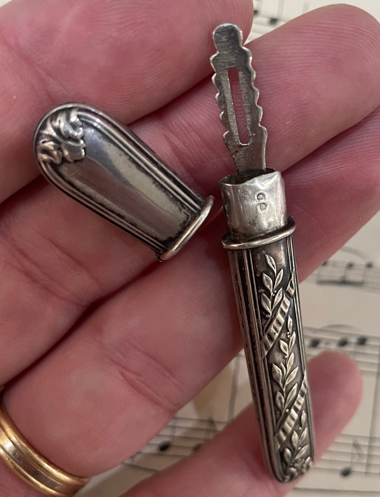 Antique Sterling Silver Needle Case c1900