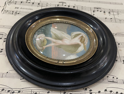 Antique French Hand Painted Miniature Birth of Venus c1900