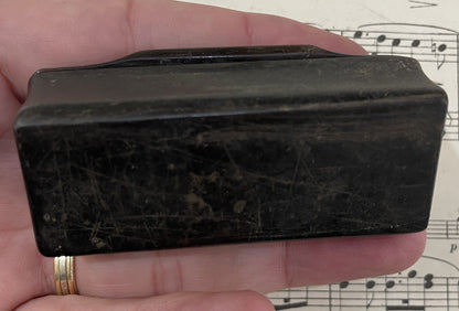 Antique French Carved Horn Snuff Box Marquetry c1880